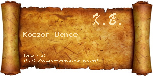 Koczor Bence névjegykártya